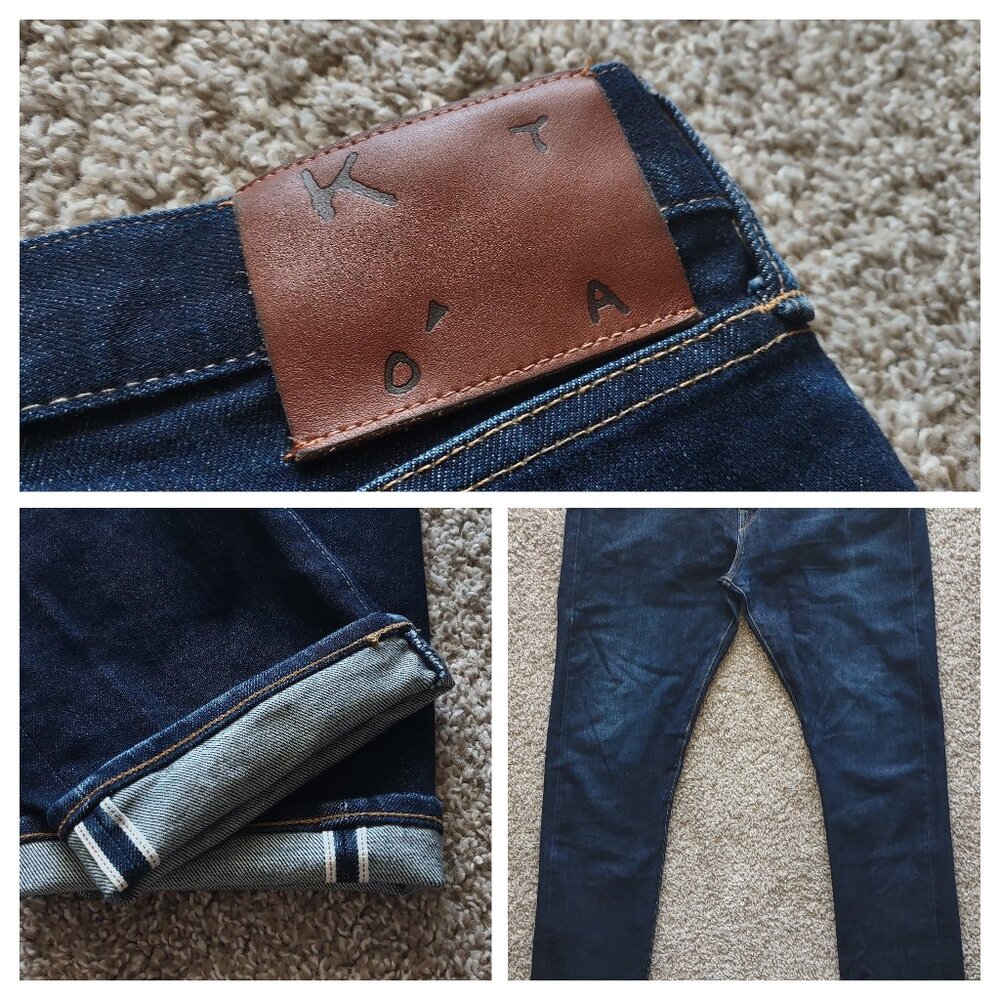 Hiroshi Kato Jeans Men 36x32 The Scissors Selvedge Stretch Raw Wash Slim Tapered